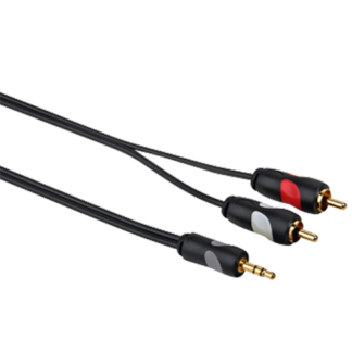 132131 Thomson Audio-Kabel, 2 Cinch - 3,5-mm-Klinke Stereo vergoldet  5,0 m - 1