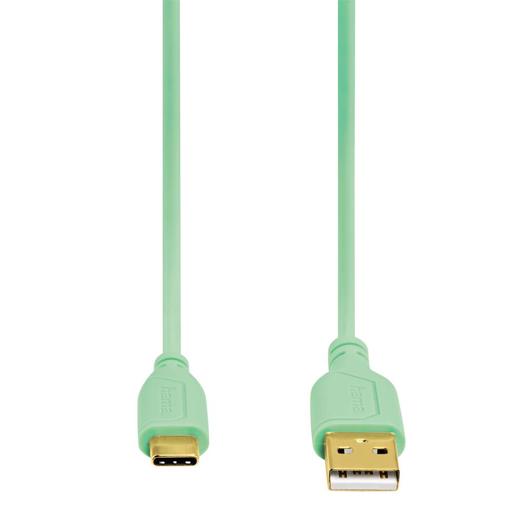 USB-Kabel Grün TYPE-C auf USB-A FLEXI 0,75 m 135786 von Hama 00135786abb2.jpg