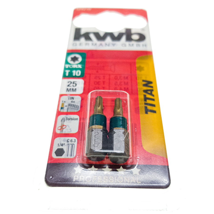 KWB Bit T10 Titan Torsion 25 mm, MGR 1/4″ C 6.3 Torx 2er Pack 124210-1.jpg