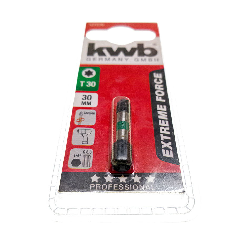 KWB Bit T30, 30 mm, Torsion 1/4″ C 6.3 TQ 60 Steel Torx 127230 127230-1.jpg