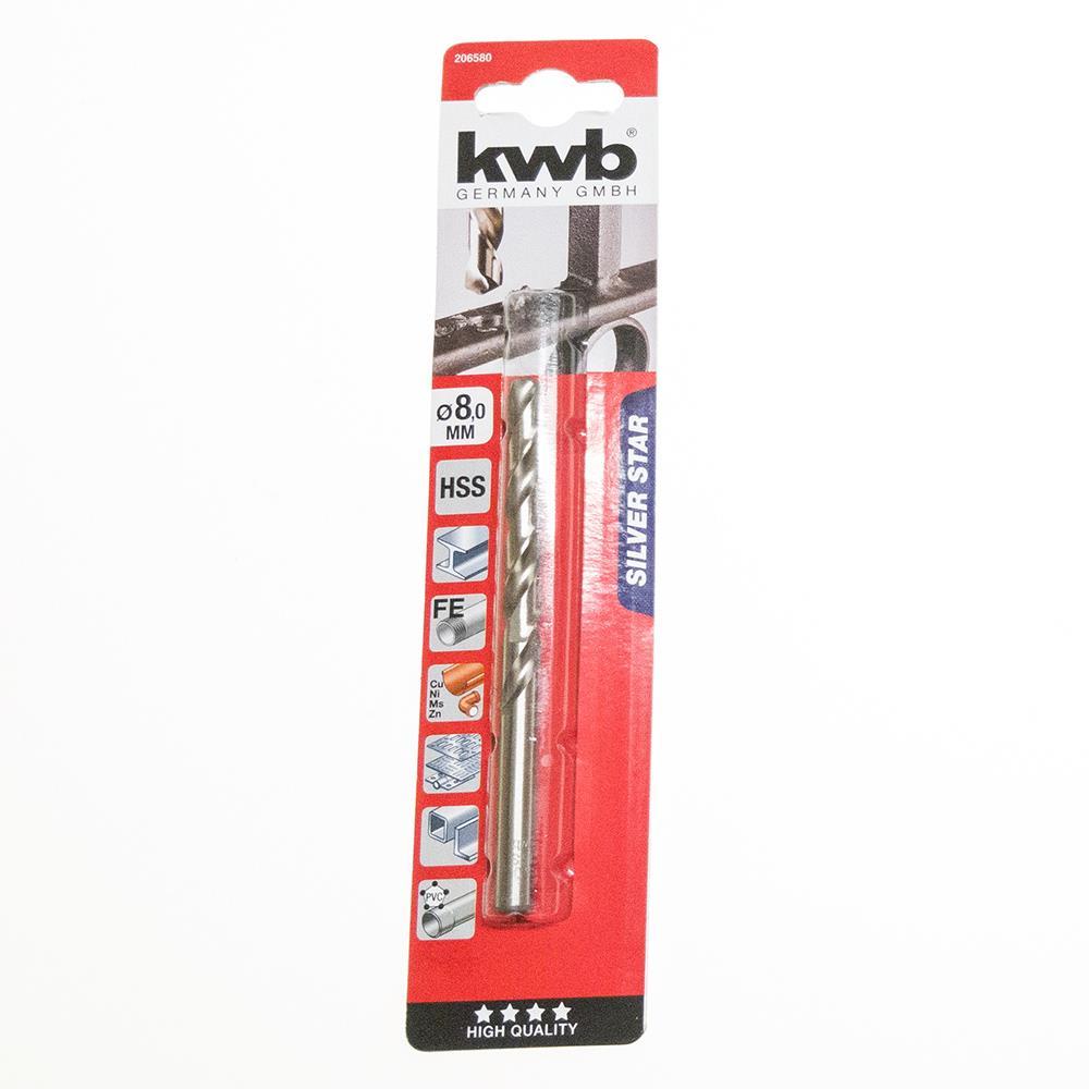KWB HSS-Spiralbohrer Silver Star Ø 8,0 mm, 135°, rechtsschneidend 206580 206580.jpg
