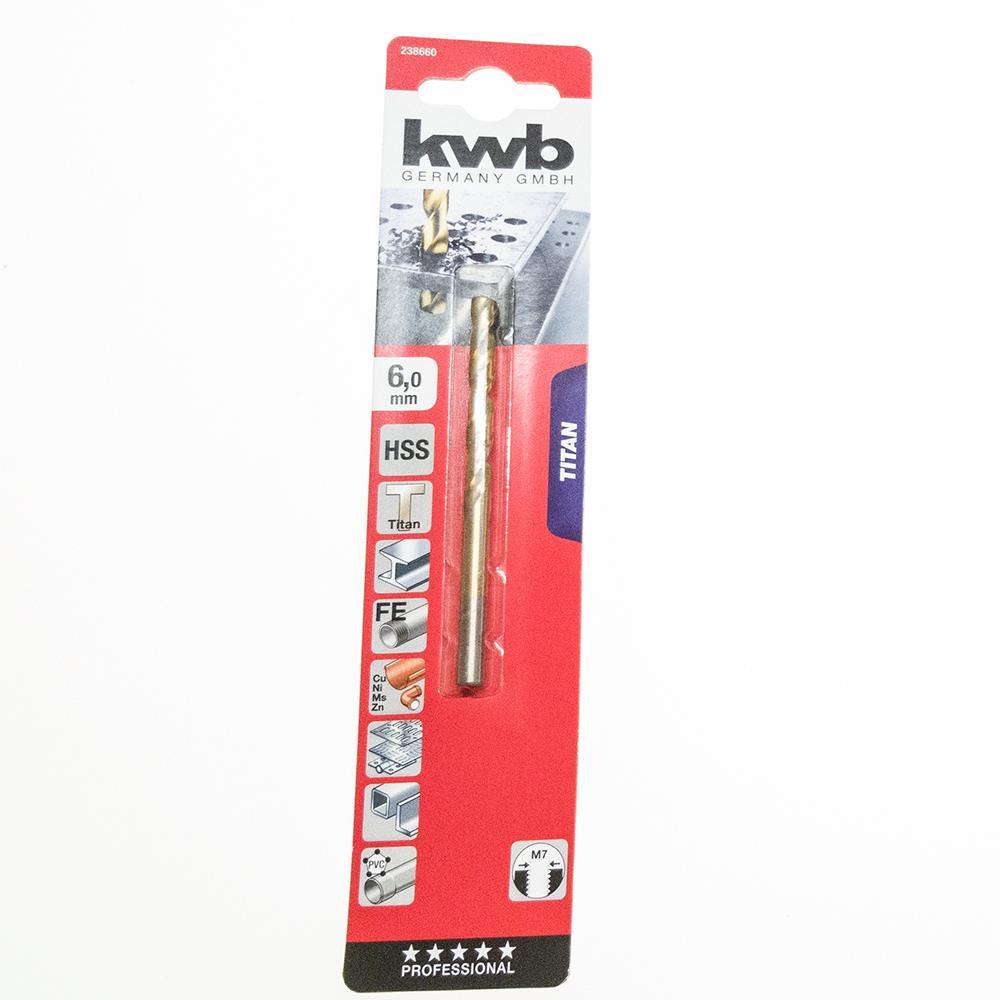 KWB HSS-Spiralbohrer Titan Ø 6,0 mm DIN 338, 135°, rechtsschneidend 238660 238660.jpg