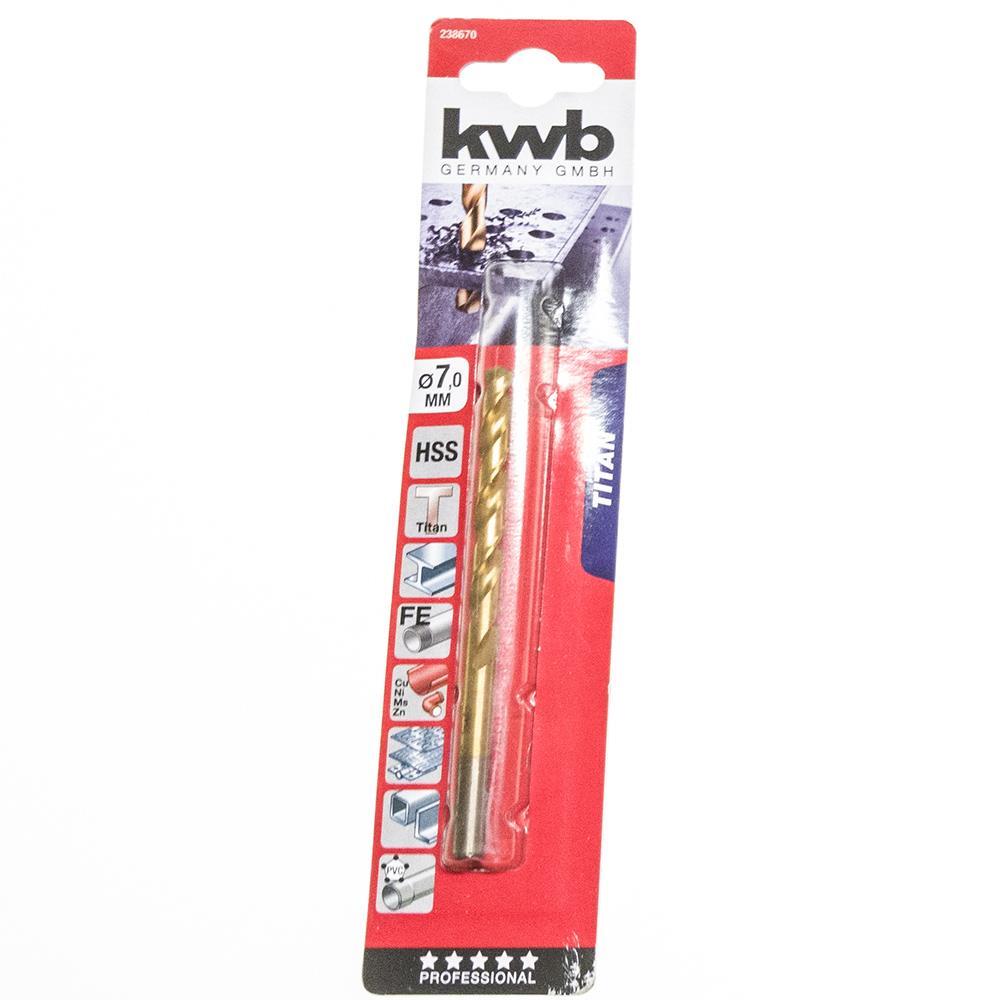 KWB HSS-Spiralbohrer Titan Ø 7,0 mm DIN 338, 135°, rechtsschneidend 238670 238670.jpg
