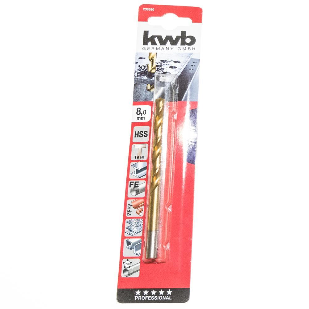 KWB HSS-Spiralbohrer Titan Ø 8,0 mm DIN 338, 135°, rechtsschneidend 238680 238680.jpg