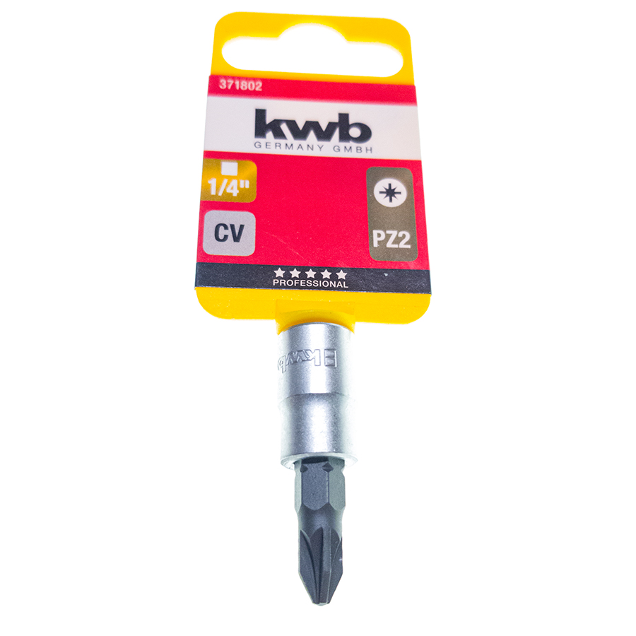 KWB Steckschlüssel Bit Einsatz PZ2 1/4″ CV-Stahl, 37 mm matt verchromt Pozidriv 371802-1.jpg