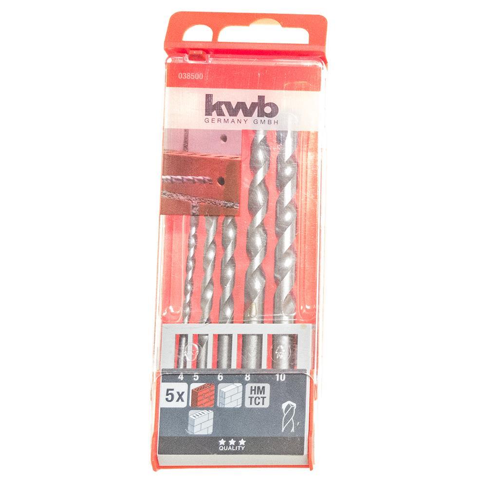 KWB Steinbohrer-Kassette HM Ø 4 – 10 mm 5-teilig Satz 4, 5, 6, 8, 10 mm 38500 38500.jpg