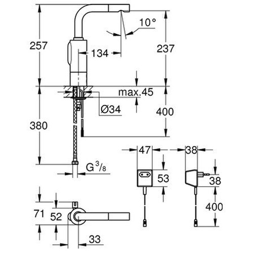 GROHE WT-IR-Elektronik Essence E 36088 mit Mischung mit Steckertrafo 230V chrom 36088000 4005176869921_2.jpg