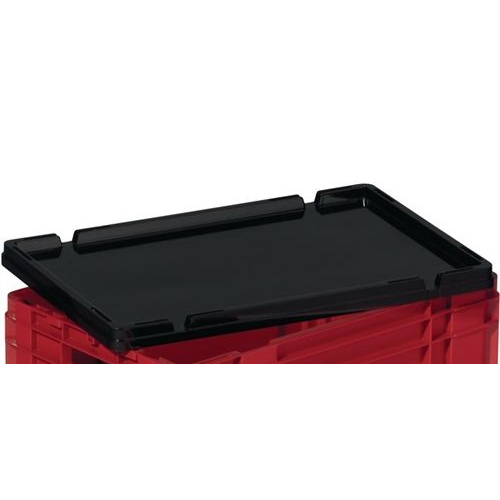 6x LA-KA-PE Stülpdeckel L 600 x B400 mm schwarz PP für Drehstapelbehälter 4031022053527.jpg