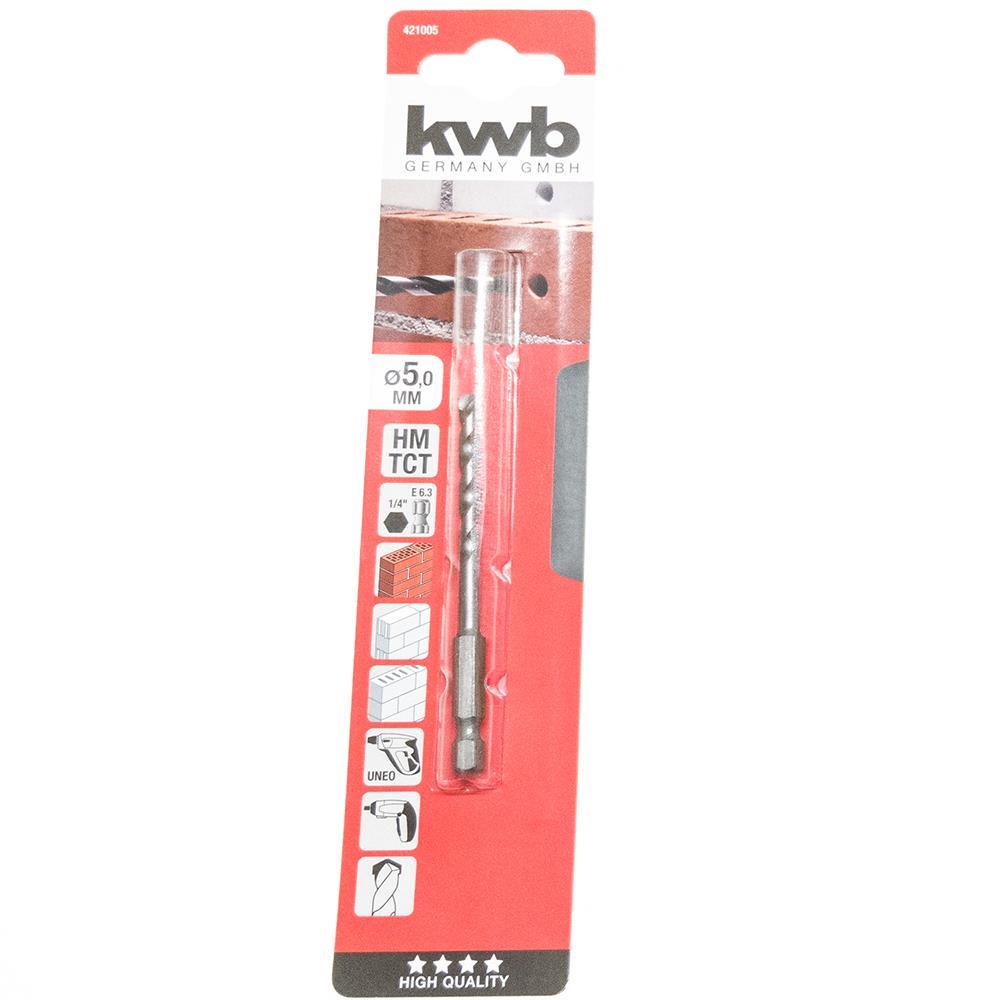 KWB Steinbohrer 1 / 4″ 6-Kant 5,0 mm E 6.3 421005 421005.jpg