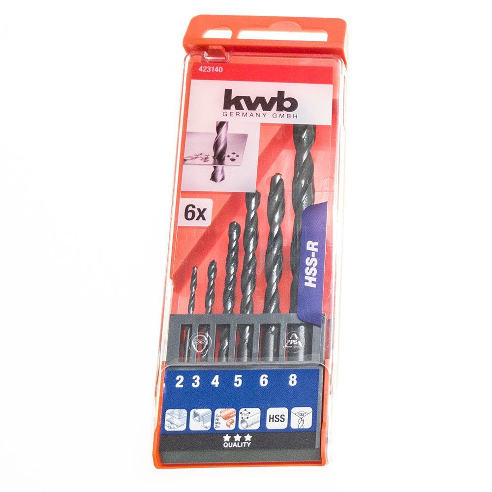 KWB Spiralbohrer-Satz HSS Ø 2,0 – 8,0 mm 6-teilig nach DIN 338, 118° 423140 423140.jpg