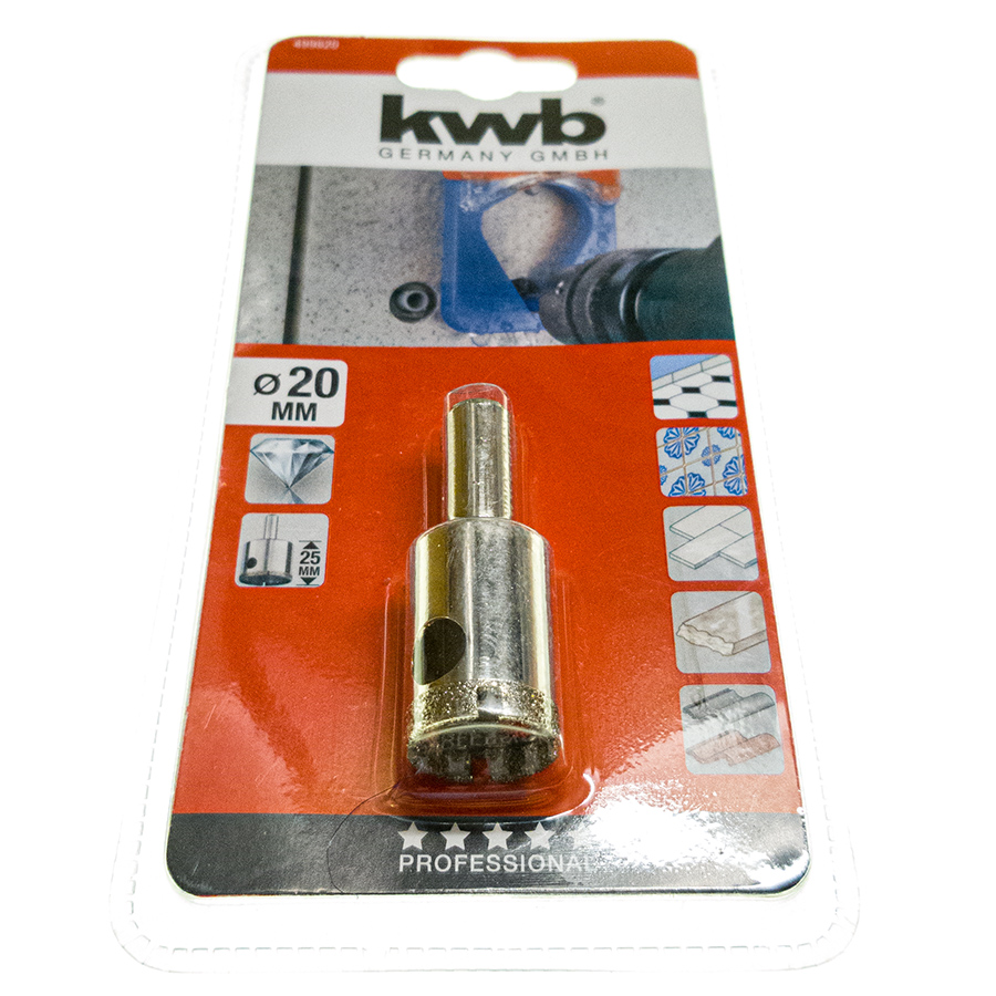 KWB Lochsäge 20 mm x 25 mm, Diamant, 90°, max. 1000 Rpm 499820 499820-1.jpg