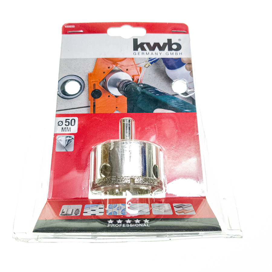 KWB Lochsäge 50 mm x 25 mm, Diamant, 90°, max. 1000 Rpm Säge 499850 499850-1.jpg