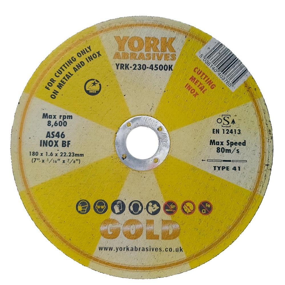 YORK Trennscheibe 180 x1,6 x 22,23 mm AS46S BF41 INOX BFCUT-OFF DISC YRK2304500K 5036140403765-1a.jpg
