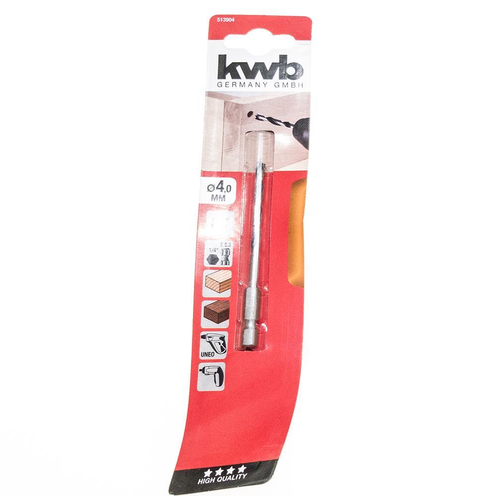 KWB Holzbohrer 1 / 4″ 6-Kant 4,0 mm Sechskantaufnahme 1/4″ E 6.3 513904 513904.jpg